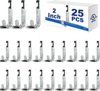 Zonon 25 Pcs J Hooks for Hanging Metal J Hook Hangers Cable Support with Bat Wing Heavy Duty G60 Galvanized Steel Cable Hooks for Attaching Ceiling Wire Threaded Rod, Ul Certification(2 Inch)