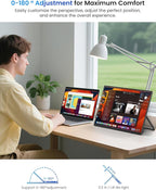 UPERFECT Portable Monitor 15.6", 125% sRGB 1080P FHD Portable Screen Plug & Play, VESA & 180° Adjustable Stand 350Nits, USB-C HDMI Ultra-Slim Travel Monitor for Laptop, Phone, PC, Game Console