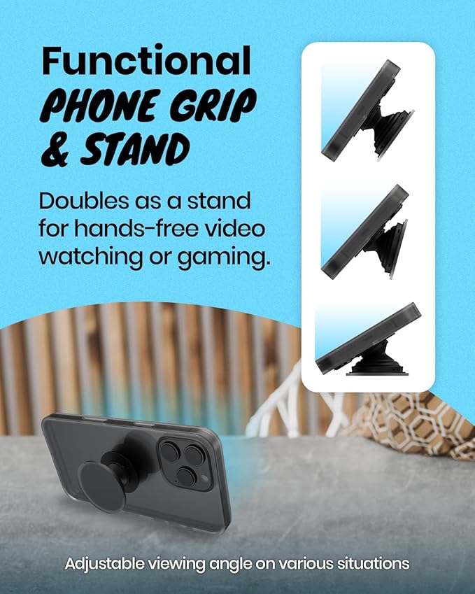 OnTheGrip Cute Natural Seashell Design Round Shape Collapsible Mobile Phone Grip Stand Holder for Smartphone Tablet Cell Phone Accessory (Leopard)