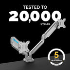 Fellowes Platinum Series Dual Monitor Arm for 40-Inch Monitors, Full Motion, 360° Rotation, VESA Mount with Grommet or Clamp, USB Ports, Ergonomic, Silver, 8056501