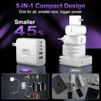 USB C Fast Wall Charger Block, 2Pack 60W USBC Phone Charging Cubes, 5-Port Type C Power Plug Adapter Multiport Brick Box for iPhone 17/16/15/14/13/12/11/Pro Max/Plus/Air, iPad mini/Pro,Galaxy S25/S24