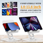 OCYCLONE for iPad Stand for Desk 360 Rotating Adjustable Portable Monitor Tablet Holder, White
