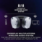 Turtle Beach Stealth 700 Gen 3 Wireless Multiplatform Amplified Gaming Headset for PS5, PS4, PC, Mobile – 60mm Drivers, AI Noise-Cancelling Mic, Bluetooth, 80-Hr Battery, Dual Transmitters – White