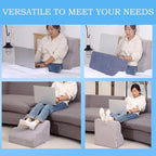 Foot Rest for Under Desk at Work.Multifunctional 3-Tier Foot Stool,with Washable Footrest.for Under Desk,Office Chair Gaming Chair & Sofa,Leg Elevation Pillow,Supports Posture-Light Grey