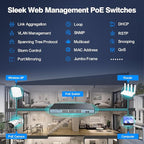 SODOLA 24 Port PoE Gigabit Managed Switch 400W,24 GE PoE Port,2 GE Uplinks, IEEE802.3af/at, 19 inch RackMount, Static Link Aggregation/QoS/VLAN/IGMP Managed Network PoE Switch