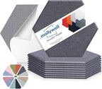 Mollywell Hexagon Acoustic Panels, High Density, Soundproofing, Decorative Noise Reduction Felt Wall Tiles for Ceilings, Home Office & Gaming Room (Moon Gray), 14x12x0.4 Inch