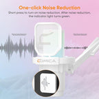 COMICA EJoy Uni USB Microphone for PC Gaming, Streaming, Podcast, YouTube, with Noise Cancellation, Mute, Gain, Monitoring - Condenser Mic for PS5, PS4, Mac, Computer (Boom Arm Mic) - White