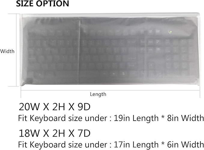 Keyboard Dust Cover, Universal PC Computer Desktop Keyboard Skin Protector Cover by SZBRO (20W x2H x9D)
