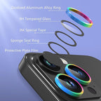 AGVEE 3+3 6 Pack for iPhone 14 Pro 6.1" / 14 Pro Max 6.7" Camera Lens Cover Protector, Metal Ring 9H Tempered HD Glass Camera Cover Protector Film, Black