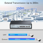 SODOLA 4 Port Gigabit PoE Switch with 2 Uplinks, AI Watchdog/Extend/Port Isolation, 802.3af/at,Plug & Play Unmanaged Network Switch