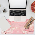 Large Gaming Mouse Pad for Desk,Pink Kawaii Anime Girl Desk Desk Mat,Kawaii Anime Desktop Desk Pad,Extended Big Computer Keyboard Mouse Pad with Non-Slip Base and Stitched Edge,35.4"x15.7"