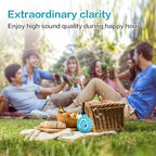 EBODA Waterproof Bluetooth Shower Speaker, IPX7 Floating Portable Wireless Small Speakers, 24H Playtime with RGB Light for Kayak, Beach, Pool Accessories, Gifts for unisex -Sky Blue