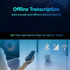 Offline AI Voice Recorder with Playback, Secure Digital Recorder with 5-Language Voice-to-Text, Noise Reduction, Local Storage for Meetings, Lectures, Interviews & Learning, No Subscription