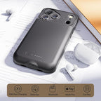 Battery Case for iPhone 17 Pro Max, Charging Case Charger 8500mAh Ultra-Slim Lightweight Powerful Battery Pack 15W Fast Rechargeable Anti-Fall TPU Juice Box for iPhone 17 Pro Max (6.9") Black