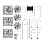 GAMDIAS Aeolus P2-1203U 120mm ARGB PWM Fan(3 Fan Pack w/USB Hub), Include Reverse Fan Blade x3, ARGB Sync Ready, Easy Installation & Cabless Daisy-Chain Design, Silent Operation, Up to 2400RPM, White