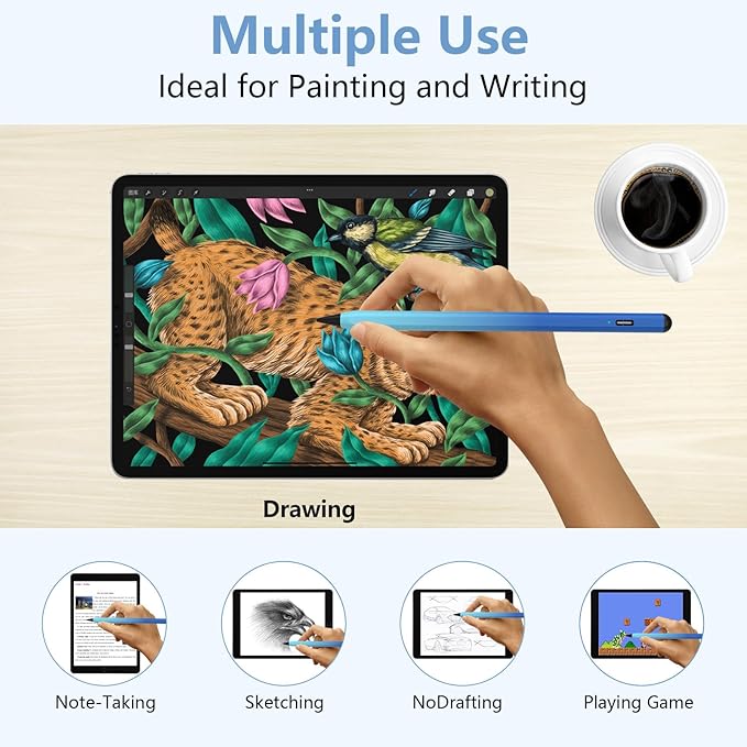 Stylus Pen for iPad 2018-2023 with Palm Rejection, Active Pencil for iPads 10th/9th/8th/7th/6th, for iPad Pro 11/12.9 inch, for iPad Air 5th/4th/3th Gen, for iPad mini 6th/5th Gen(Gradient Blue)