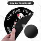 ITNRSIIET Round Mouse Pad with Stitched Edge Premium-Textured Waterproof Non-Slip Rubber Base Desktop Protection Mat Diameter 8.7 inches, Flower Skull