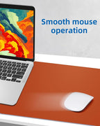 Leather Desk Pad Protector,Mouse Pad,Office Desk Mat, Non-Slip PU Leather Desk Blotter,Large Desk mat,Waterproof Keyboard mat for Office/Home/Decor (Orange,55" x 17")