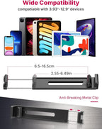 ULANZI iPad Phone Tripod Mount Adapter with Cold Shoe, Universal Smartphone Tablet Holder for Tripod with Arca Quick Release Plate 1/4'' Screw Mount, Compatible for iPhone iPad Surface Pro and More