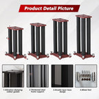 A Pair of Universal Speaker Stands, Heavy Duty Speaker Stands Holds Bookshelf Speaker Satellite Speaker Large Speaker, Vibration-Absorbing MDF Design, Holds 88lbs Speaker (Teak, 80cm/31.4in)