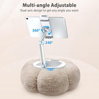 CreaDream Pumpkin Tablet Pillow Stand Holder for Kindle iPad, Adjustable Phone Pillow Stand for Lap Bed with Detachable Snack Bowl, Compatible with 4.7"-13" Tablet, iPad, iPhone, Samsung Tabs, Kindle
