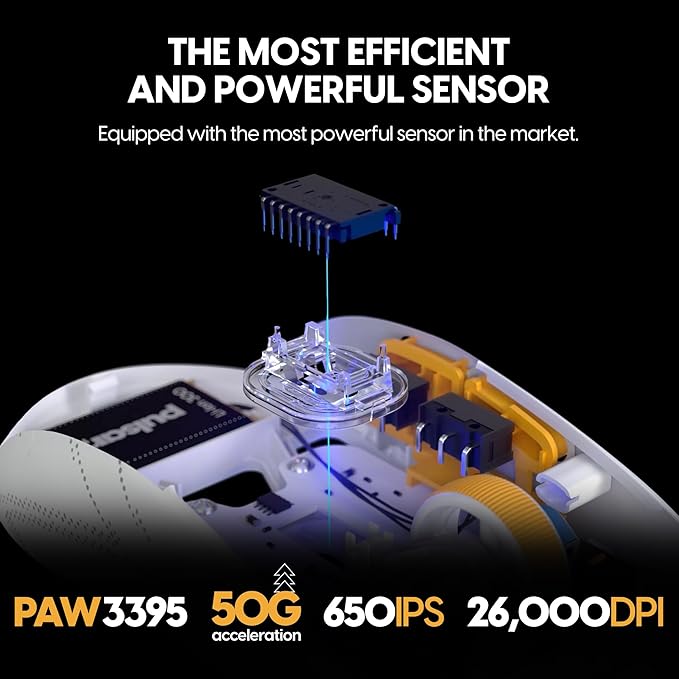 Pulsar x RRQ X2H Mini Wireless Gaming Mouse, Limited Color Edition, Ultra Lightweight 1.83 oz (52 g), Symmetrical, Optical Switch, 26000 DPI, PAW3395 Sensor (Mini, RRQ Edition)