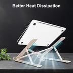Ergonomic and Foldable Laptop Stand for Desk, Adjustable Riser, Fits All Laptops and Notebooks up to 17,Ultra-Thin,Ventilated Cooling,ABS+Silicone,Starlight.