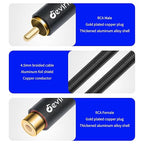 Devinal RCA Extension Cable - RCA Male to Female Nylon-Braided Durable, Flexible, and Enhanced Audio/Video Connectivity for Home Theater, Gaming, and Audio Systems 3 Feet 2-Pack