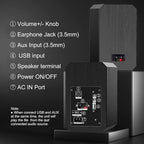 LONPOO Plug-N-Play Gaming Computer Speaker for Desktop and PC, 30W RMS Active Bookshelf Speaker with 3-Inch Full Range Speaker,Support Bluetooth 5.3, USB Playback,Aux-in and 3.5mm Earphone Port,Sliver