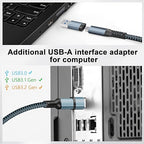 Kuject Link Cable 20FT Compatible for Quest 3S/3, Quest 2/Pro, Pico 4, Nylon Braided Accessories for Rift S/Steam VR Games, USB 3.0 Type C to C High Speed Data Transfer Charging Cord for Gaming PC