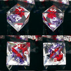 Haxtec Flower DND Dice Set Sharp Edge Dice with Dice Case Handmade Red Purple Floral Resin D&D Dice Set for TTRPGs Compatible with Dungeons and Dragons Gifts