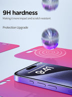 Compatible for iPhone 14 Pro Max Privacy Screen Protector Tempered Glass 6.7 Inch, Pink Gradient Anti Spy Anti Blue Light HD Easy Installation