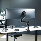 VIVO Premium Aluminum Tall Extended Monitor Arm for Ultrawide Monitors up to 49 inches and 33 lbs, USB Single Desk Mount Stand, Pneumatic Height Adjust, Max VESA 100x100, Black, STAND-V101GTU