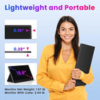 Portable Monitor 4K 15.6 inch UHD 3840X2160 100% sRGB USB-C HDMI IPS HDR External Second Screen Portable Travel Monitor for Laptop MacBook PS5/4 Xbox with Speakers, VESA Compatible