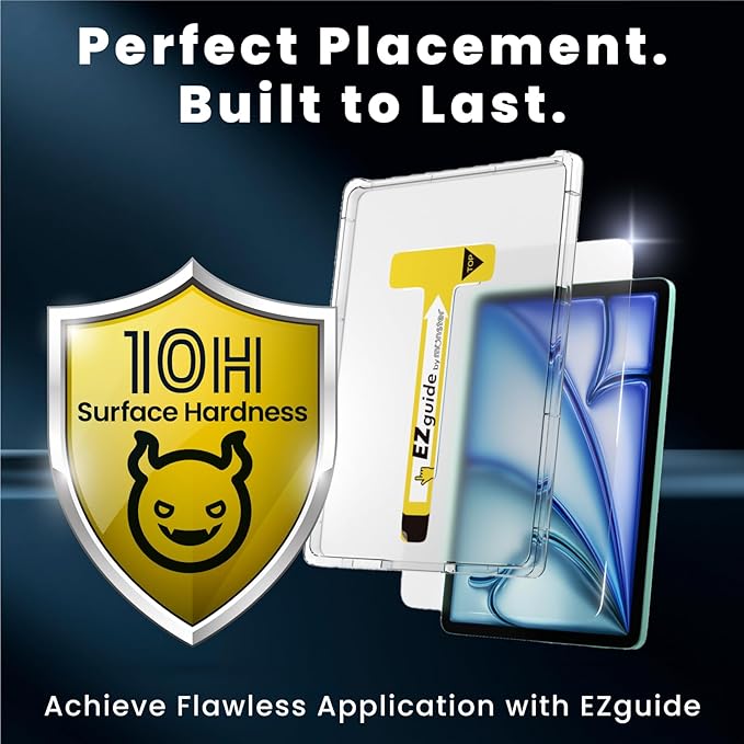 BELLEMOND Tempered Glass Screen Protector designed for iPad Air 13” (M3, 2025 / M2, 2024) - Anti Blue Light filter「EZ Guide」Alignment Kit for Flawless Installation, 10H Hardness - Designed in Japan