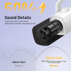 MAONO XLR/USB Gaming Microphone Kit: Dynamic PC Mic for Streaming Podcasting, Software Support, Mute Button, Gain Control, RGB Computer Mic with Boom Arm Stand, for Recording, PS4/PS5, PD100XS White
