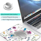 Watercolor Flower Wildflowers Floral Custom Mouse Pad with Non-Slip Rubber, Small Square Design for Wireless Laptop & Computer Mouse Pads for Desk, 9.5 x 7.9 inch Smooth Surface for Gaming & Office