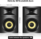 SW205 4" Bookshelf Speakers | Immersive HiFi Audio with Virtual Surround | Flagship DAC/DSP Engine | Geometric Diffusion Cabinet | 80W, Bluetooth 5.4/Optical/AUX Inputs, Wireless Remote, Black