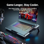 IMMOENUC Laptop Cooling Pad with 5 Fans & Peltier Device Ultra-Quiet Semiconductor Panel Cooler Stand, Adjustable Speed + Stand for 13-19 Inch Laptops (MacBook/Dell/HP) Fast Cooling Notebook
