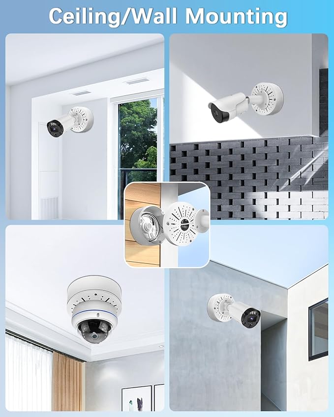 WEILAILIFE 【Compatible Almost All Cameras Type】 Security Camera Junction Box, Universial Camera Junction Box Mount Bracket, Outdoor Security Camera Mount, CCTV Metal Junction Box(4 Pack)