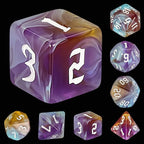 QMAY DND Dice Set -D&D Polyhedral Dice (7pcs) for Dungeons and Dragons (Water Blue and Purple)