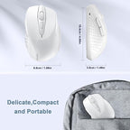 TECKNET Wireless Mouse, 2.4G Ergonomic Optical Mouse, Computer Mouse for Laptop, PC, Computer, Chromebook, Notebook, 6 Buttons, 24 Months Battery Life, 4000 DPI, 6 Adjustment Levels