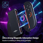 Switch 2 Joycon Charging Grip, Super Magnetic Charger Handle for Nintendo Switch 2 Joycons, Ergonomic Controller Grip for Playing While Charging, Switch 2 Accessories Black (USB Charging Black)