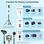 18" Large Ring Light with 60" Tripod Stand for iPhone, Portable Foldable Bi-Color 2500-6500K LED Big Ringlight for iPad with Bluetooth Remote Video Recording YouTube TikTok Photography Makeup