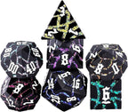 Dice Set D&D,Dungeons and Dragons Metal Dice Set with Box, Crack Glitter Polyhedral Dice for Role Playing Game (Matte Black 7 Colors)