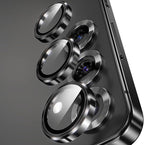 YWXTW Camera Lens Protector for Samsung Galaxy S25+ Plus Accessories [1:1 Fit & Ultra Clarity] 9H Tempered Glass Metal Individual Ring Camera Cover Screen Protector, Case Friendly (Black)