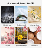 Smart Car Air Fresheners, Ambient Light & Mist Fragrance, Auto On/Off Car Air Freshener Diffuser, Adjustable Intensity, Lasts 6 Months, Built-in Battery, Premium Scents Refill X2 - Vanilla