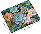 Mouse Pad, Cute Succulent Plants Mouse Pads for Desk, 9.5" x 7.9" Non-Slip Rubber Base Computer Mousepad with Women, Portable Square Design for Wireless Mouse and Pad Laptop Office & Travel