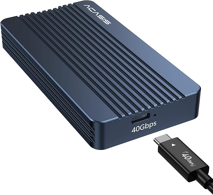 ACASIS 40Gbps M.2 NVMe SSD Enclosure, TBU405 for M1 M2 Pro/Max, Compatible with Thunderbolt 4/3/USB3.2/3.1/3.0/2.0, M.2 Enclosure Support SSD 2280/2260/2242/2230 B+M M-Key