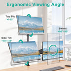 WALI Triple Monitor Mount for 13-32 inch Screens, Taller 3 Monitor Desk Mount, up to 19.8lbs, 31.9 inch Height Max, Adjustable Gas Spring Triple Monitors Stand, VESA 75/100mm (GSDM003S), Black